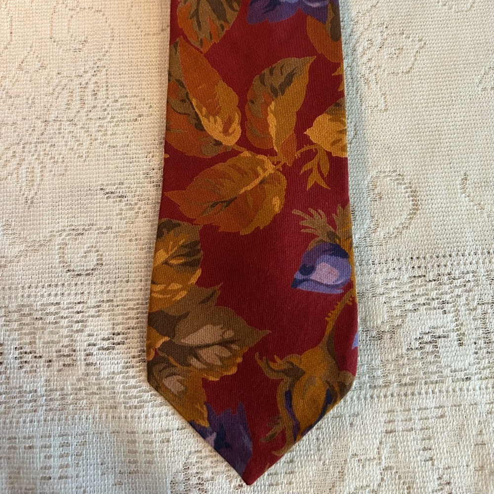 Floral Red Tie